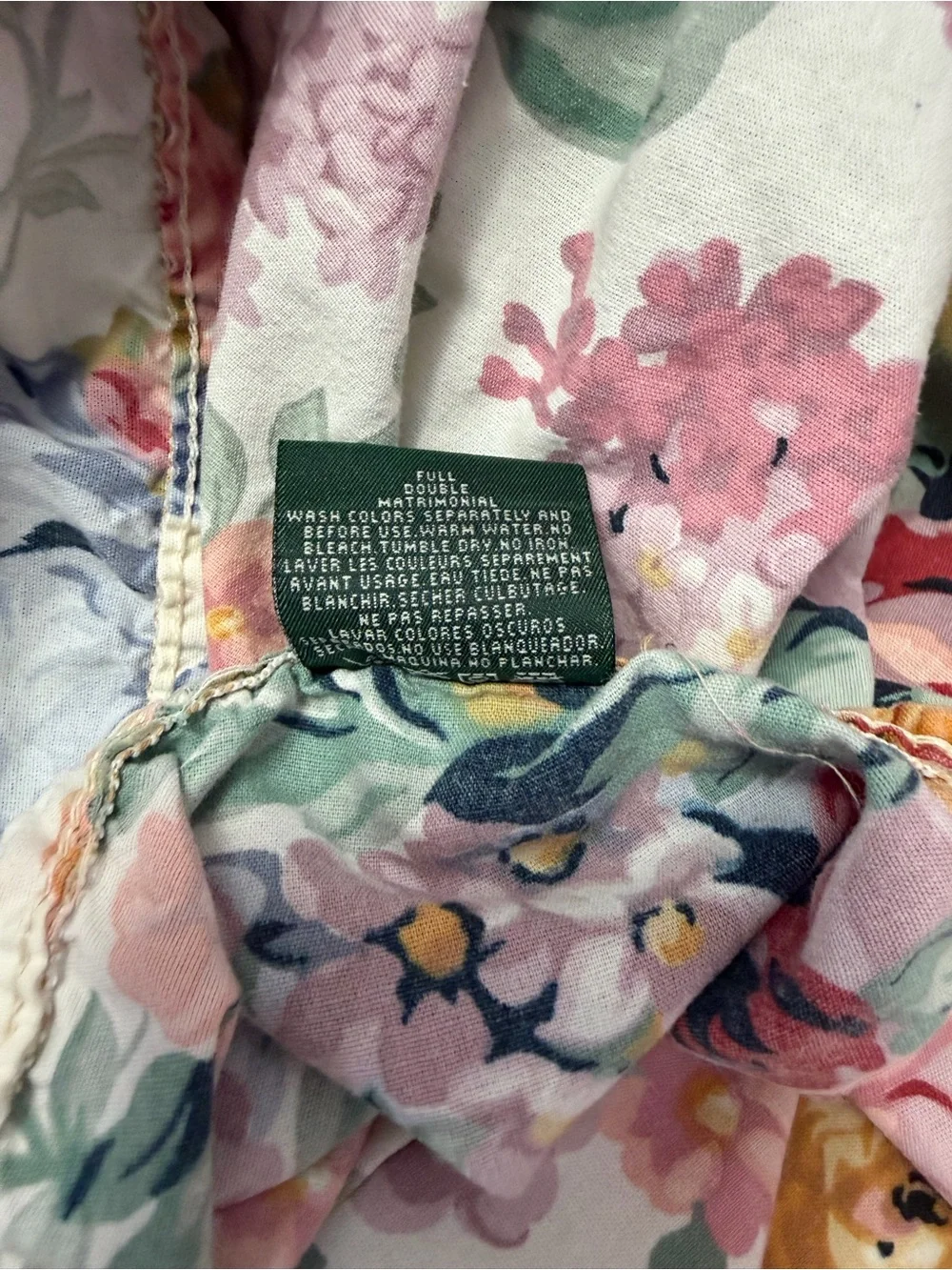 Ralph Lauren Allison Floral Full/Double Fitted Sheet Cottagecore Country Flower